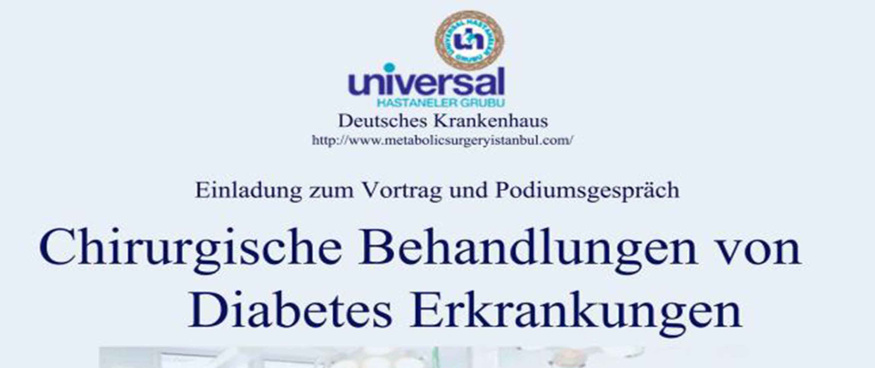 Vortrag und Podiumsgespräch zum Vortrag “ Chirurgische Behandlungen von Diabetes Erkrankungen „